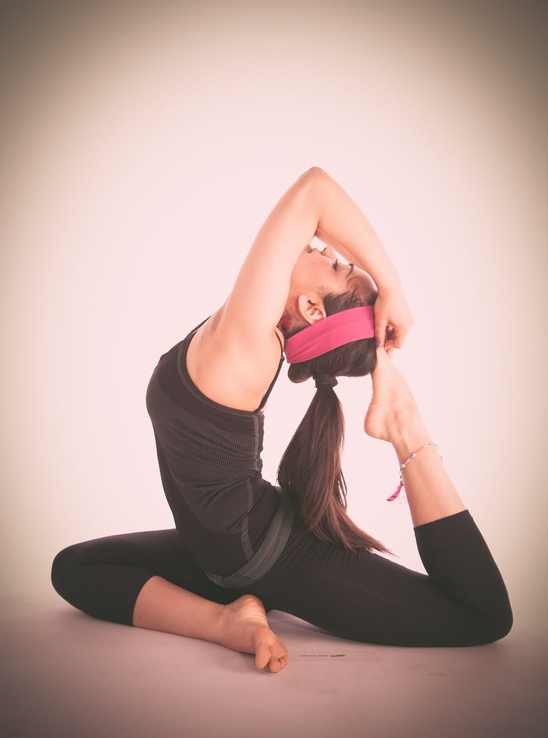 Yoga woman practicing mindful yoga